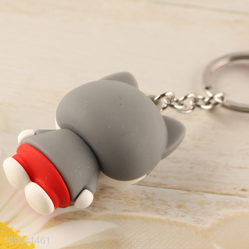Factory direct sale carton silicone puppy pendant keychain wholesale