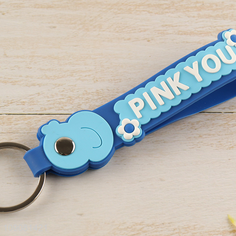 New arrival blue portable princess pendant silicone keychain for gifts