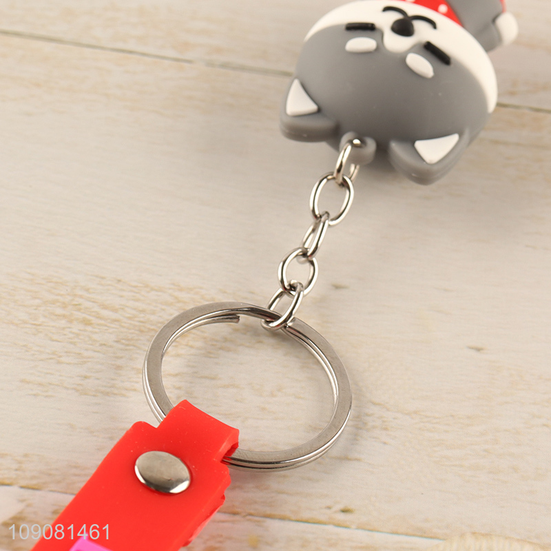 Factory direct sale carton silicone puppy pendant keychain wholesale