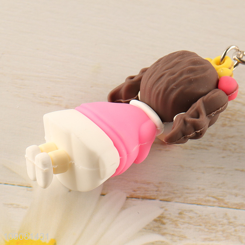 Online wholesale portable silicone pendant cartoon keychain for gifts