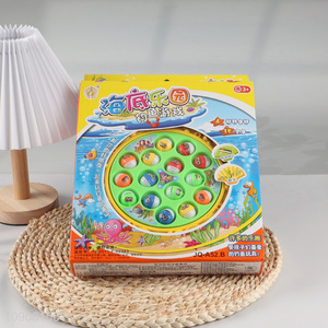 Wholesale Magnetic Fishing Game Toys Rotating Board Game with 15 Fish, 4 Poles
