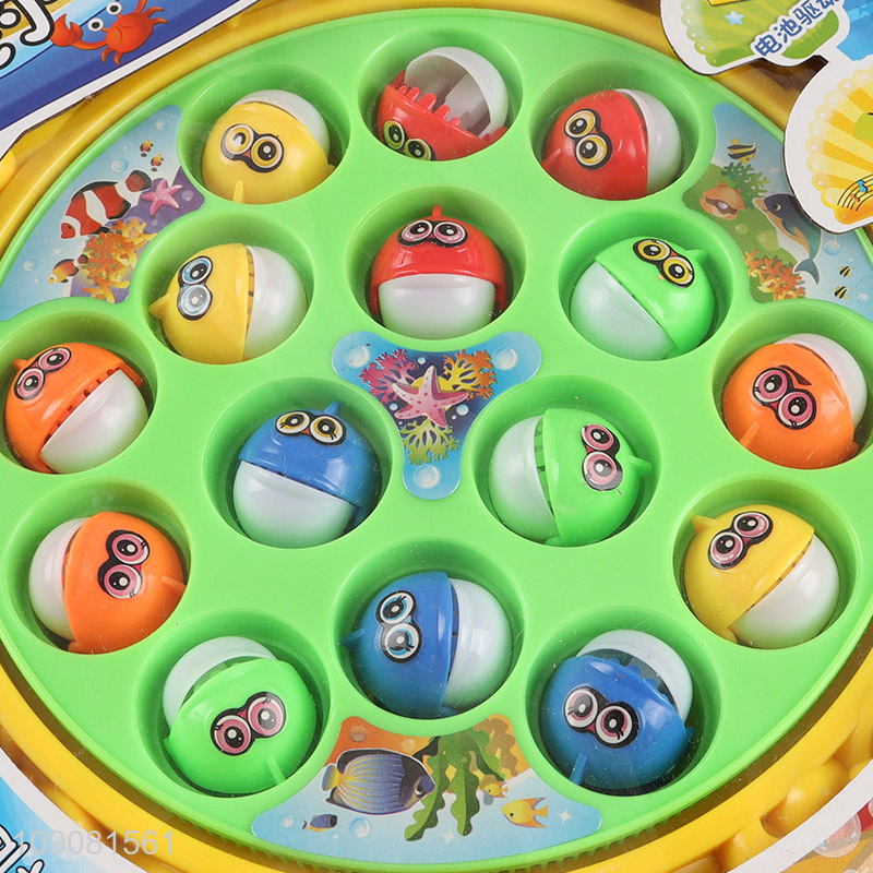 Wholesale Magnetic Fishing Game Toys Rotating Board Game with 15 Fish, 4 Poles