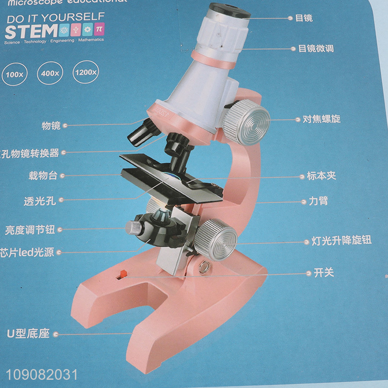 New Product Educational Microscope Science Kit with LED Light for Kids