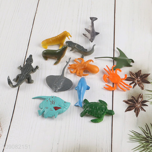 Wholesale 12 Pieces Mini Ocean Animal Figures Plastic Sea Animal Toys