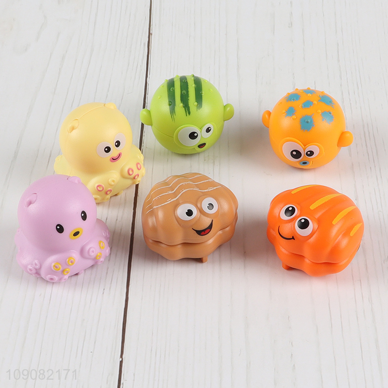 Wholesale 12 Pieces Cute Cartoon Ocean Animal Pull-Back Car Toys for Kids