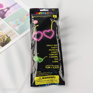 Best sale heart shape fluorescent glasses party glasses wholesale