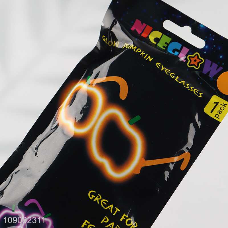 China factory pumpkin shape fluorescent glasses party glasses for Halloween