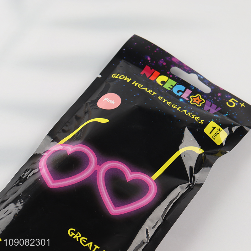 Best sale heart shape fluorescent glasses party glasses wholesale