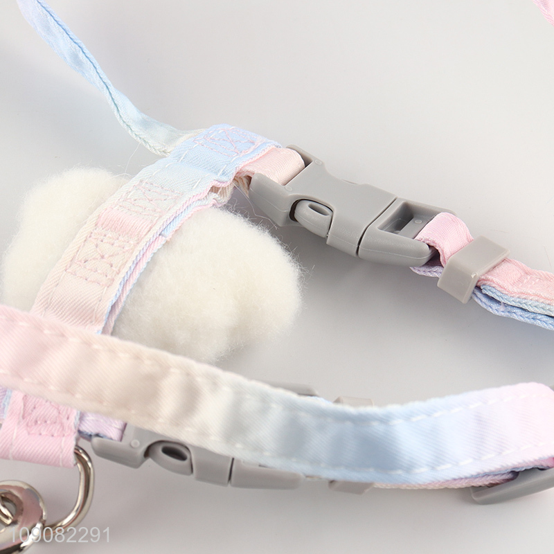 Factory price cute puppy pet dog polyester pet chest leash for sale