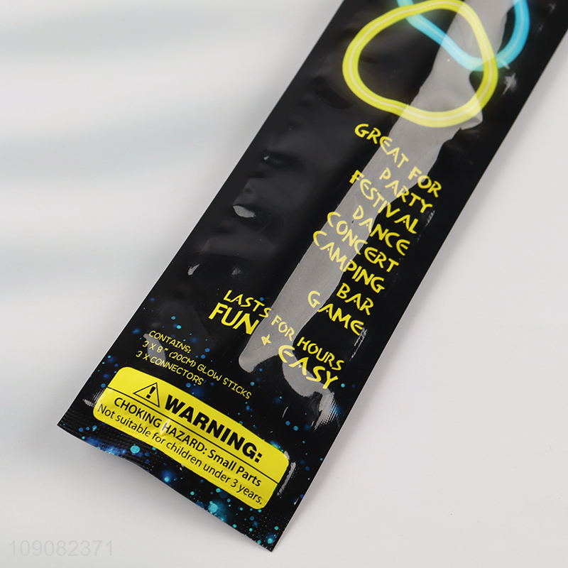 Best sale 3pcs multicolor party supplies glow bracelet for jewelry