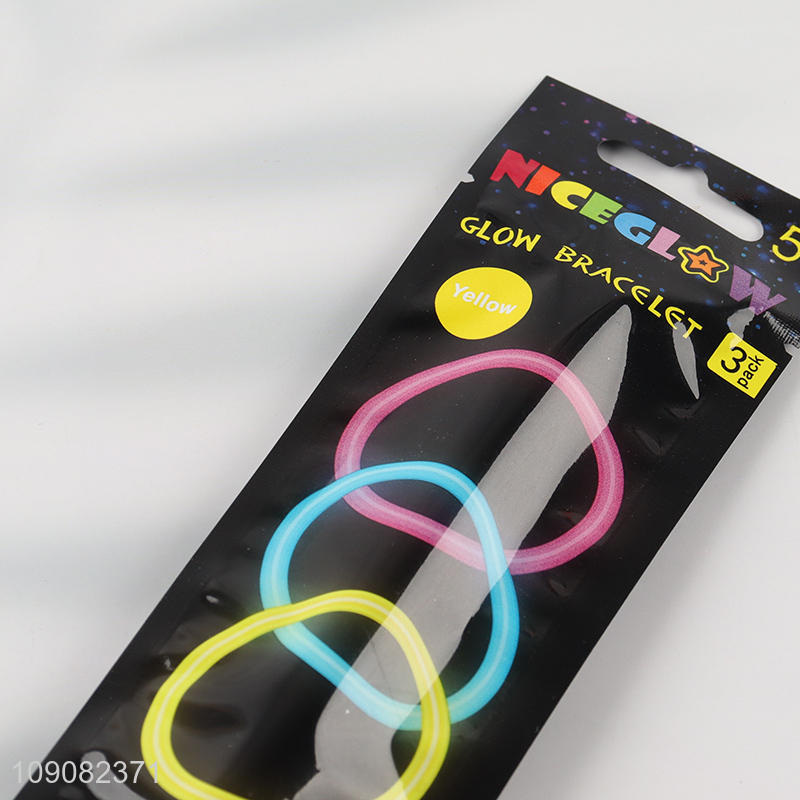 Best sale 3pcs multicolor party supplies glow bracelet for jewelry