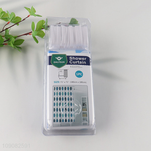 China supplier <em>bathroom</em> accessories PE shower curtain with hook <em>set</em>