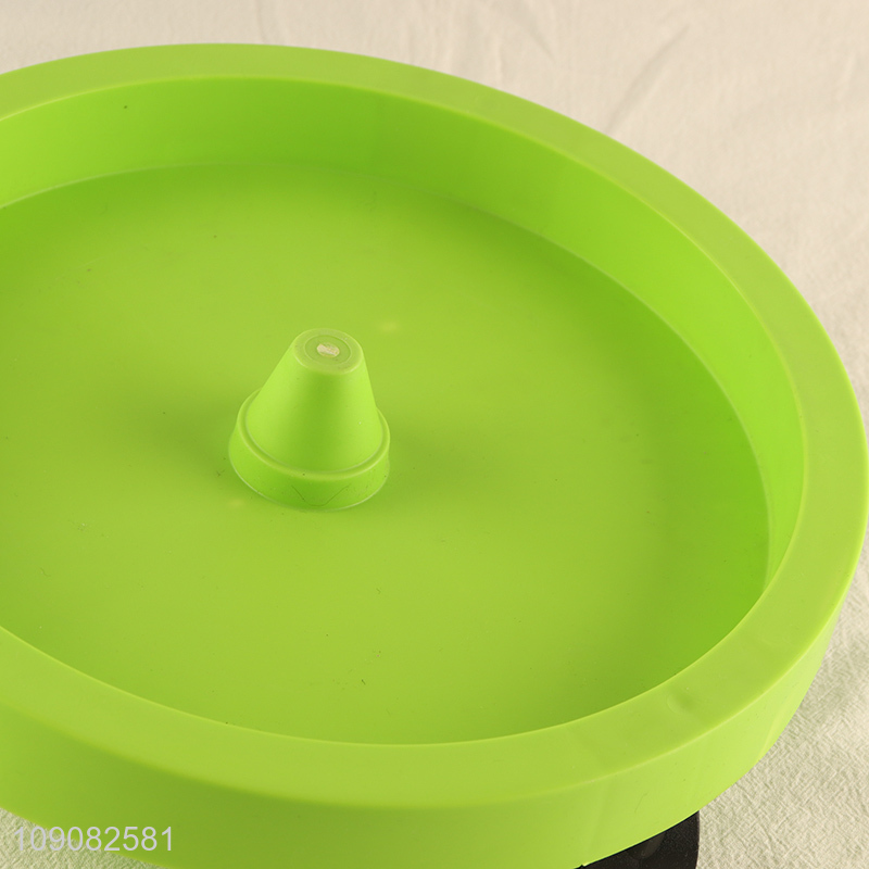 Factory price green plastic removable flower pot set with wheels