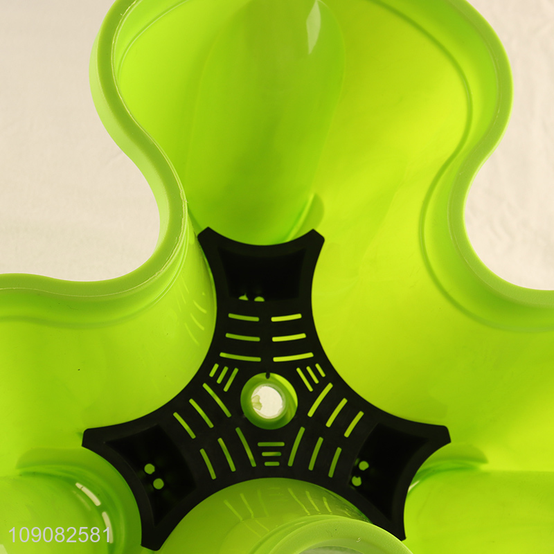 Factory price green plastic removable flower pot set with wheels