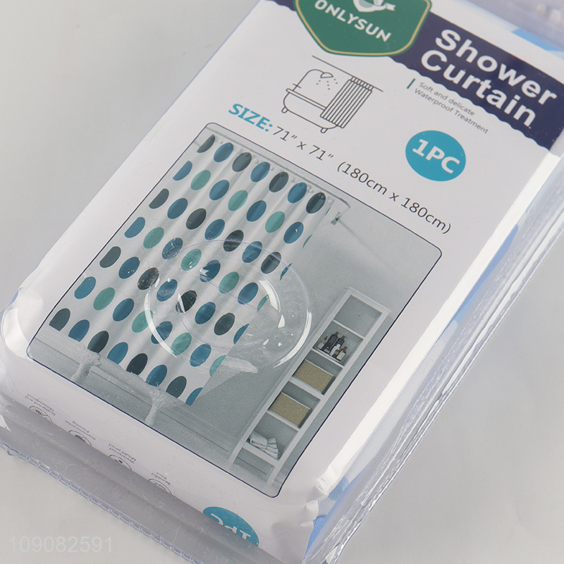 China supplier bathroom accessories PE shower curtain with hook set