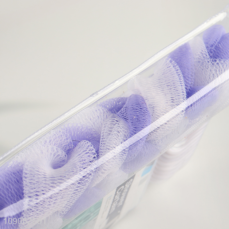 Low price bathroom accessories PE shower curtain with bath scrubber