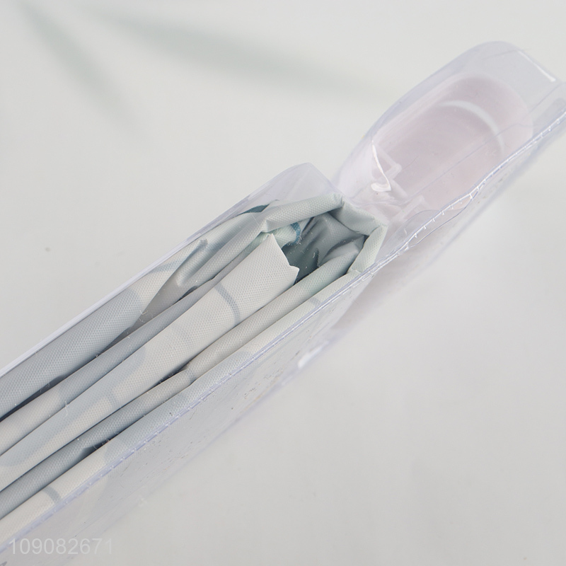 Hot products home hotel waterproof PE shower curtain with hook set