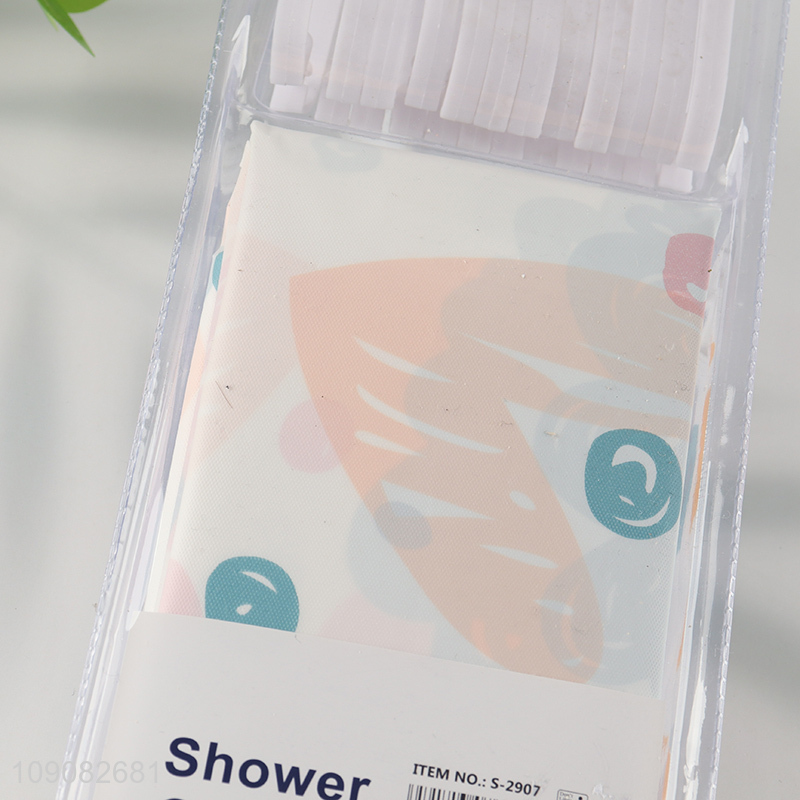 Latest products waterproof bathroom accessoriesPE shower curtain with hook