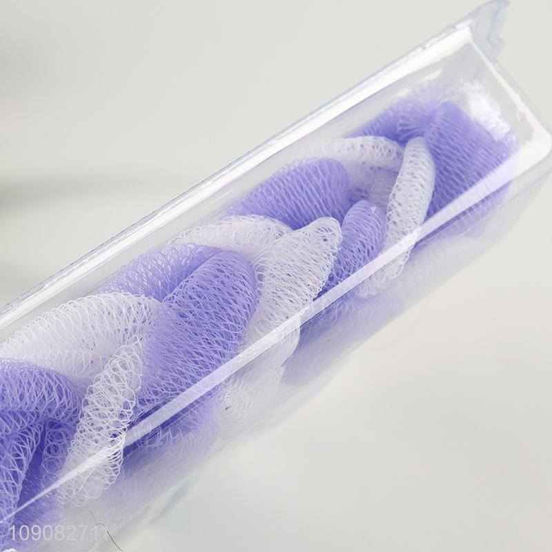 Good quality bathroom accessories waterproof PE shower curtain with bath scrubber