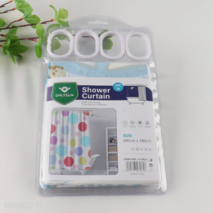 Best quality home hotel bathroom accessories PE shower curtain with hook