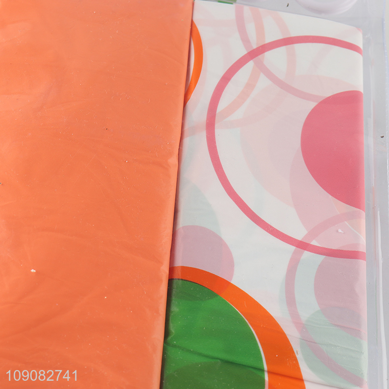 Best sale 2pcs waterproof soft PE shower curtain with hook