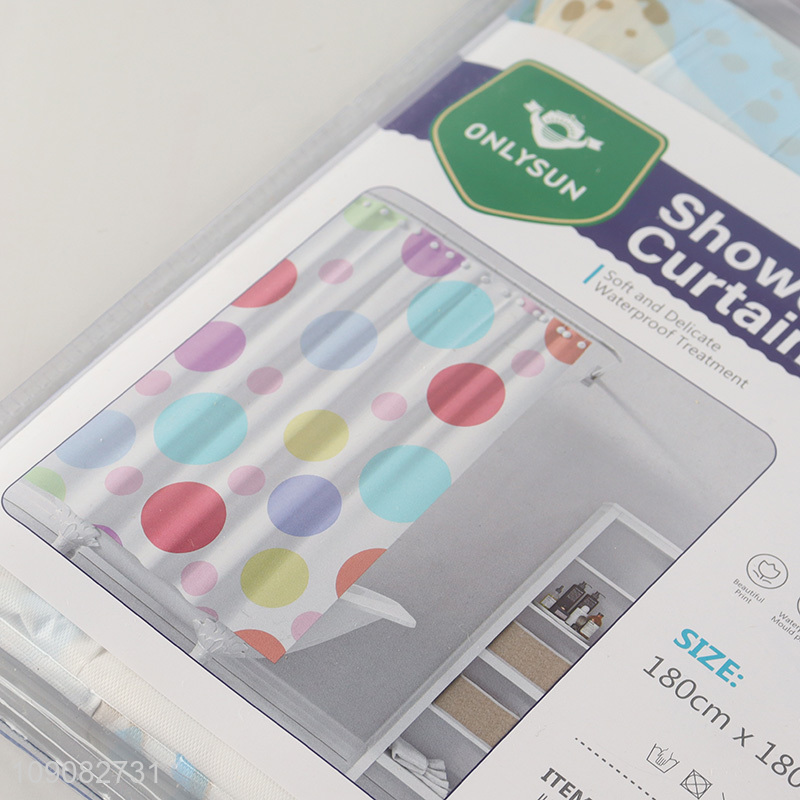 Best quality home hotel bathroom accessories PE shower curtain with hook