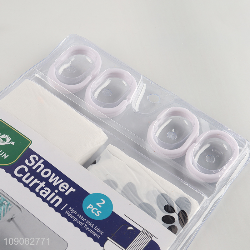 Low price waterproof home hotel PE shower curtain with hook