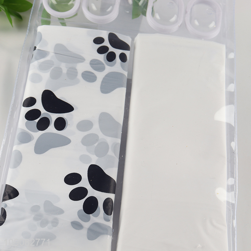 Low price waterproof home hotel PE shower curtain with hook