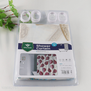 New arrival bathroom accessories waterproof PE shower curtain with hook