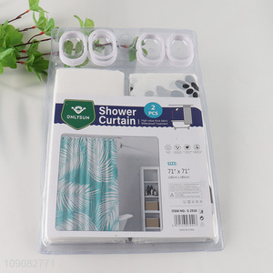 Low price waterproof home hotel PE shower curtain with hook