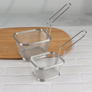 Good Quality Fine Mesh Stainless Steel Deep Fry Basket for Frying Food