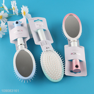 Top selling multicolor hair salon massage hair comb hair brush with mirror