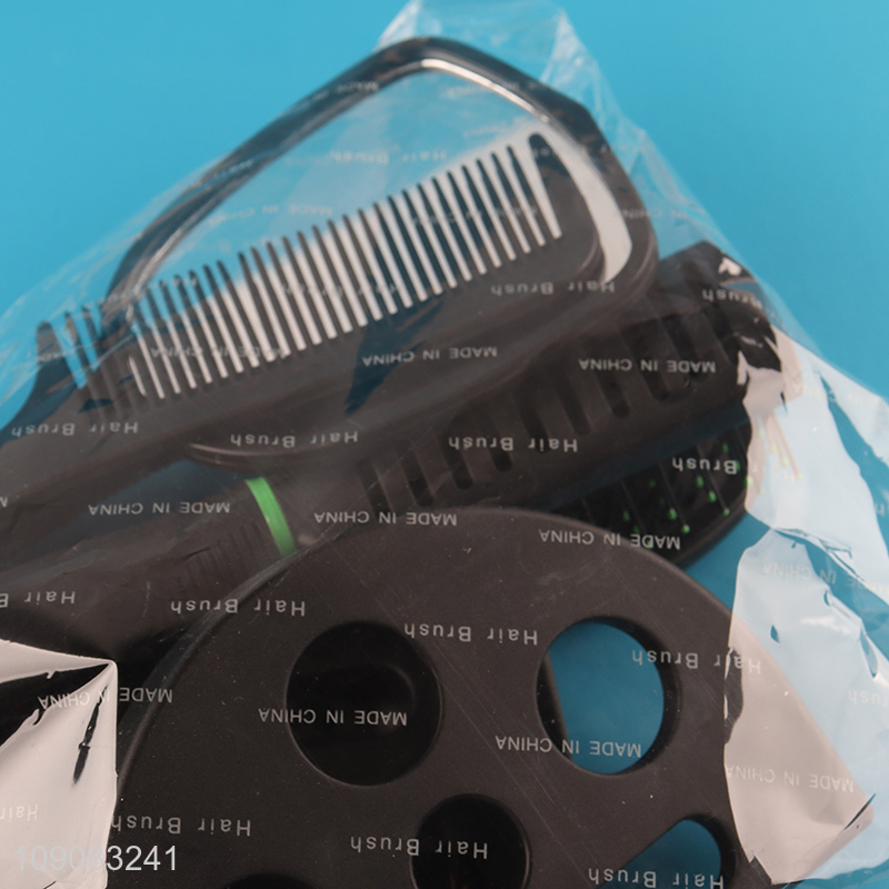 Low price 5pcs professional hair salon set hair comb makeup mirror set