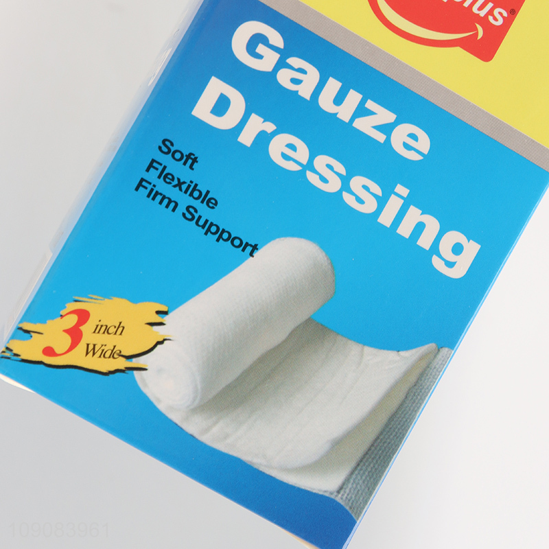 Top quality 3inch breathable gauze dressing medical elastic bandage