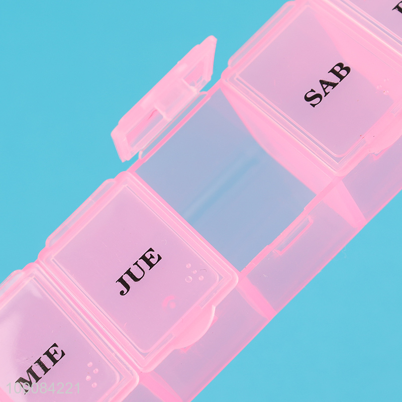 Top quality portable travel plastic 7days pill box medicine box