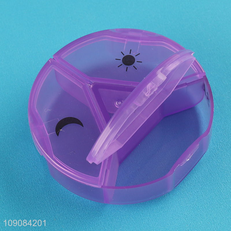 China supplier round 7days portable travel pill box medicine box