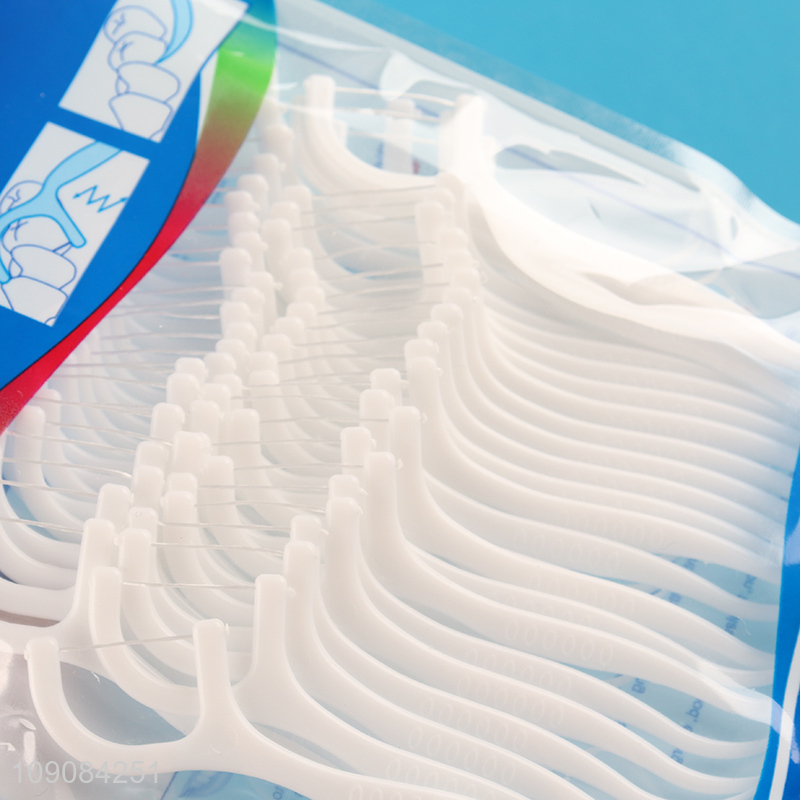 Yiwu market 50pcs elastic rod design teeth cleaning dental flosser