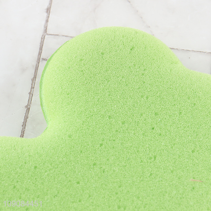 Factory price cartoon frog shape soft bath sponge for body cleaning