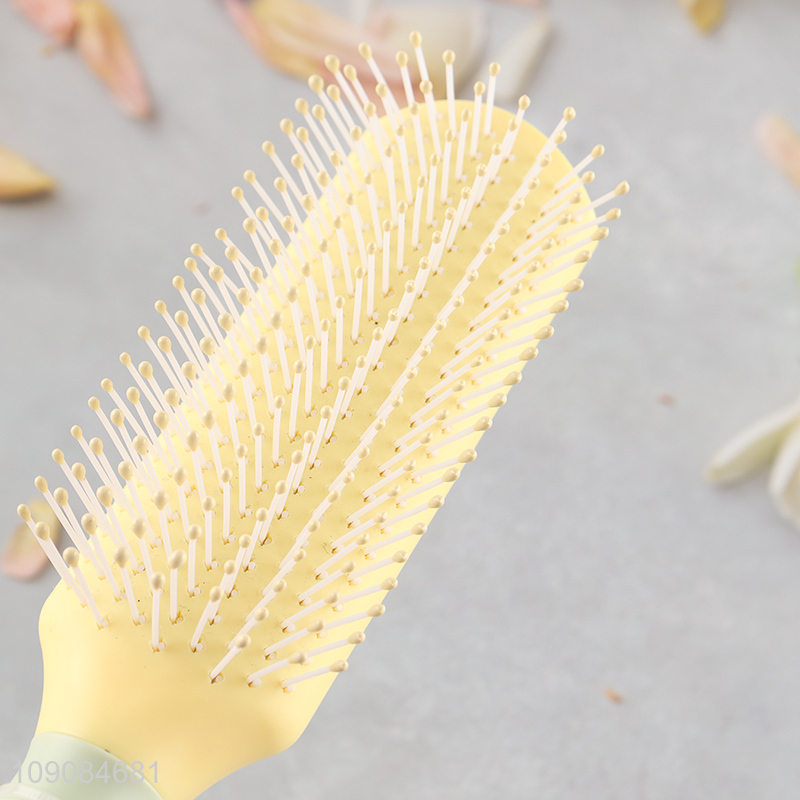 Top quality yellow women hair comb hair brush for curly hair