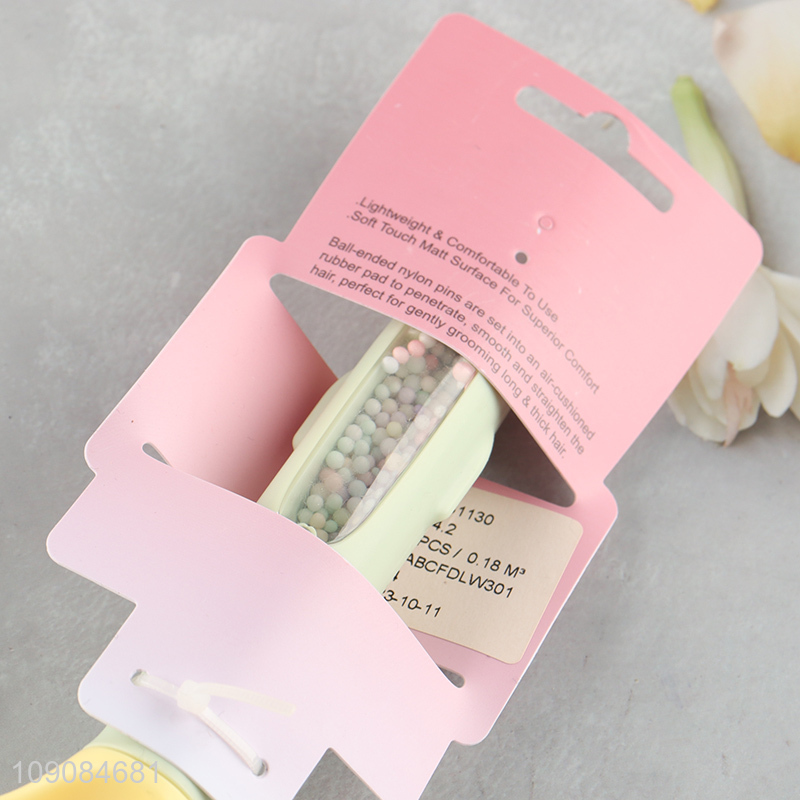 Top quality yellow women hair comb hair brush for curly hair