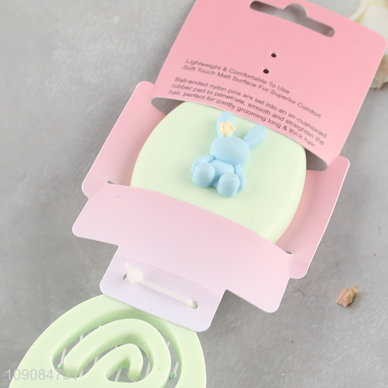 New arrival portable wide teeth hair comb hair brush with makeup mirror