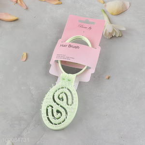 New arrival portable wide teeth hair comb hair brush with makeup mirror