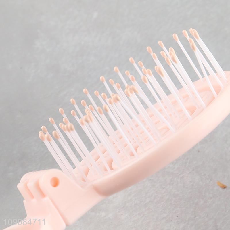 Popular products wide teeth hollow hair comb hair brush with mirror