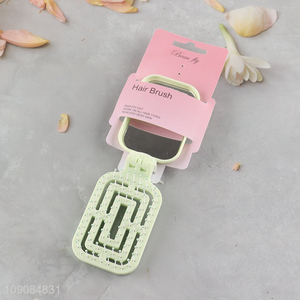Online wholesale folding portable hair comb hair brush with makeup mirror