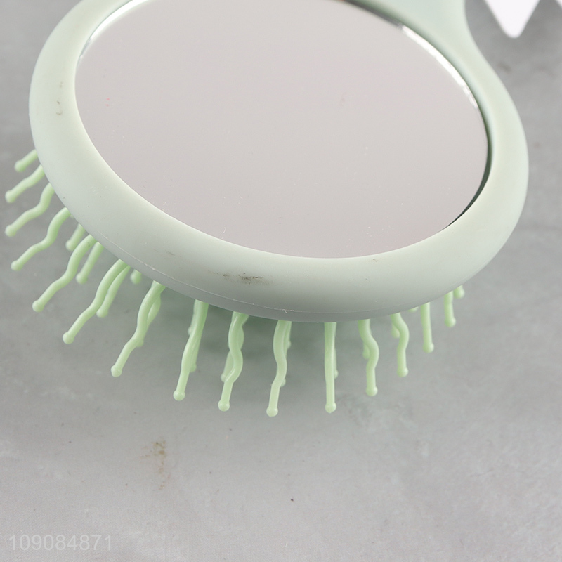 China supplier double-sided round hair comb hair brush with mirror