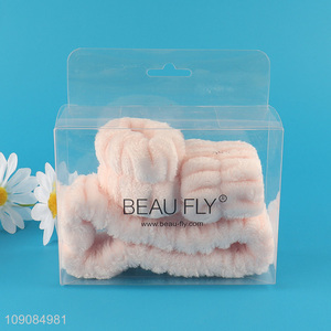 Factory price plush face washing headband wristband set