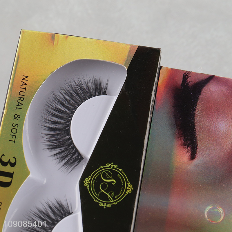 Yiwu market professional natural soft 3d false eyelash for sale