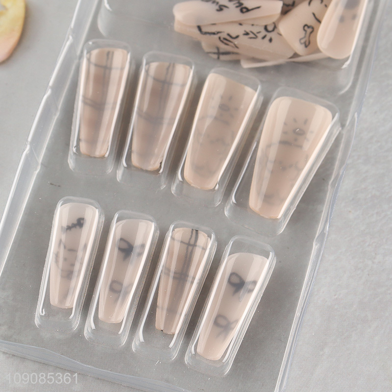 Yiwu market cartoon puppy printed press-on nail nail art for women