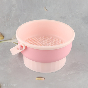 Popular products pink folding makeup brush storage basket with handle