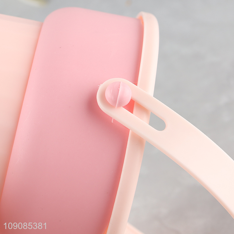 Popular products pink folding makeup brush storage basket with handle